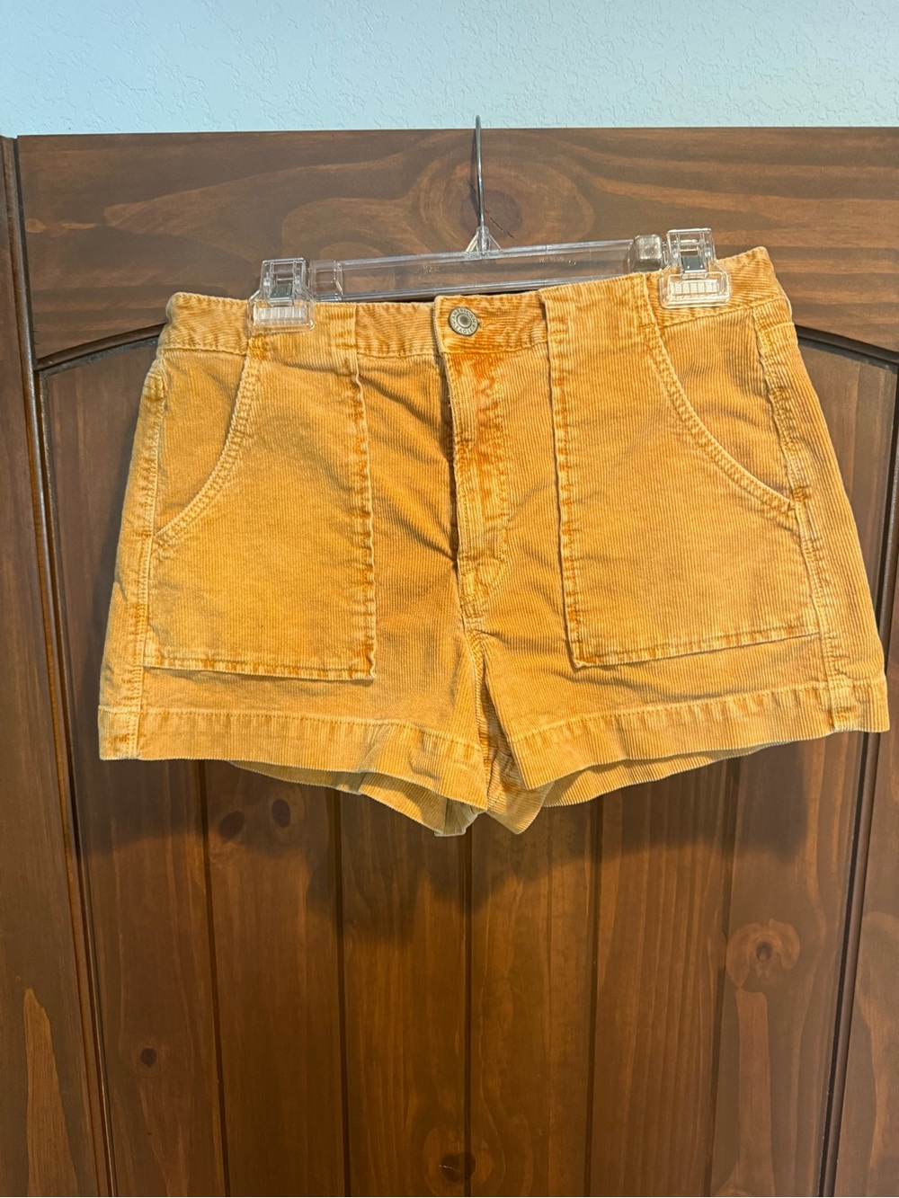 American Eagle Outfitters Corduroy High-Waist Shorts in Mustard